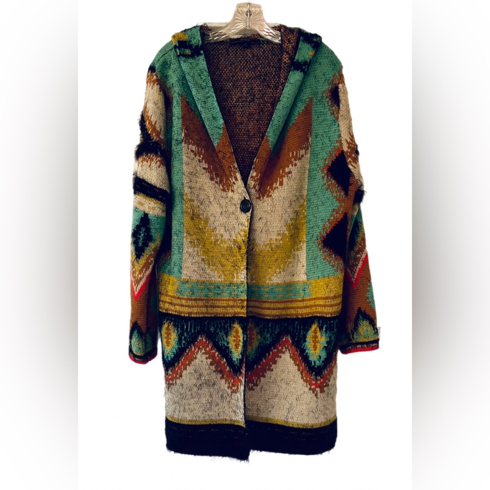 MaxSport Aztec Open Front Cardigan Hoodie XL